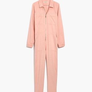 NWT Madewell Zip-Front Coverall Jumpsuit Pink
